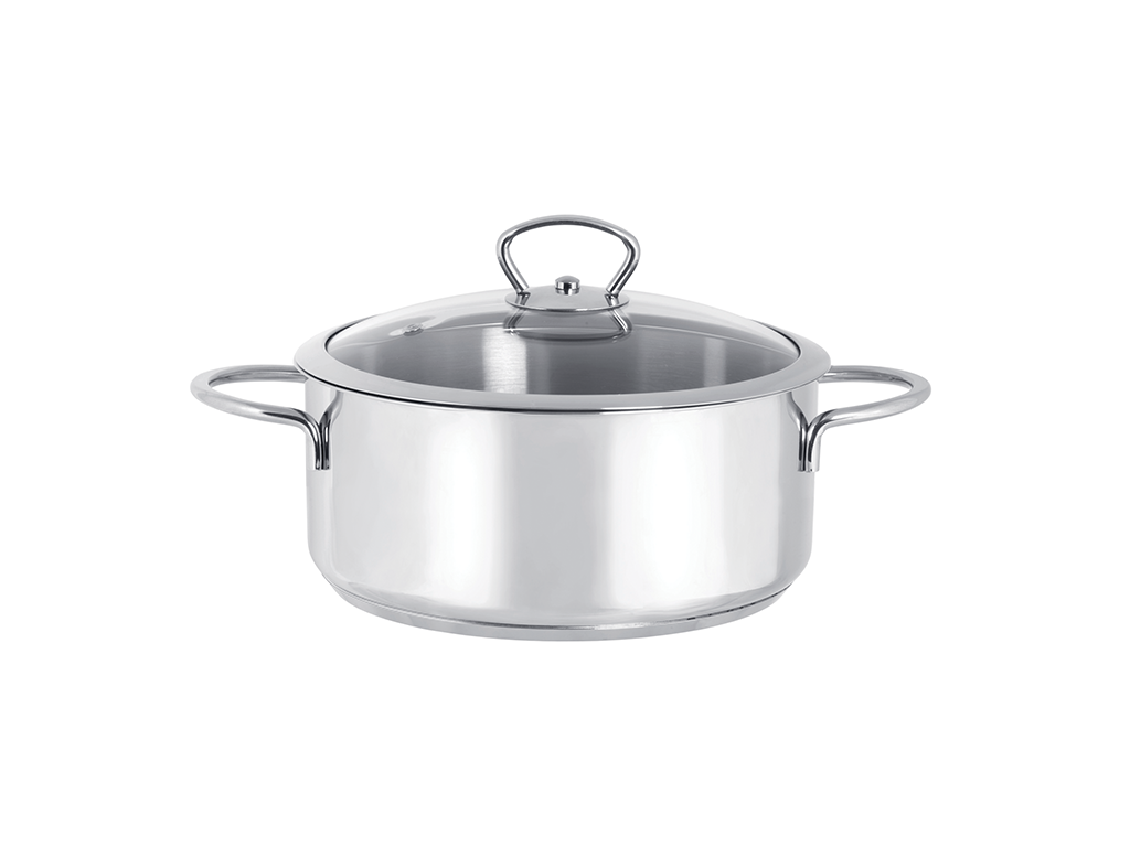 Cratita cu capac din sticla Kulinaria Metalac, inox, 20cm, 2.8l