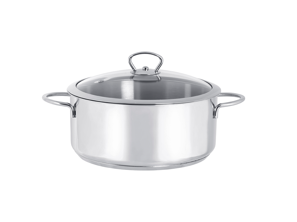 Cratita cu capac din sticla Kulinaria Metalac, inox, 24cm, 4.8l