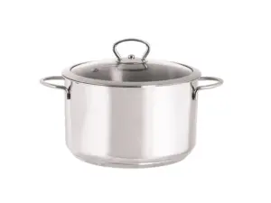 Oala cu capac din sticla Kulinaria Metalac, inox, 24cm, 6l