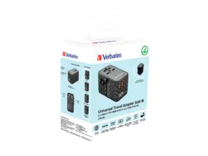 Verbatim Adaptor universal UTA-06 Travel 100WGaN3 2xUSB-C PD & QC 4+ & 2 x USB-A QC 3.0 ports