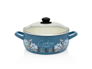 Cratita cu capac sticla Cooking Delight Metalac, email, 24cm, 5l