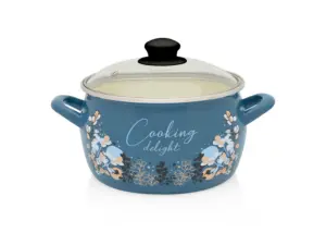 Oala cu capac sticla Cooking Delight Metalac, email, 24cm, 7.5l