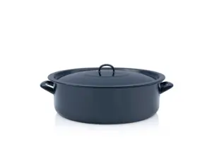 Cratita cu capac Teget Finska Metalac, email, 40cm, 20l
