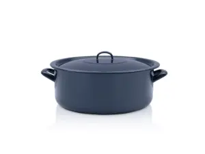 Cratita cu capac Teget Finska Metalac, email, 36cm, 15l