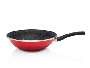 Wok Granit Induction Metalac, email, 28cm, 3.5l, rosu