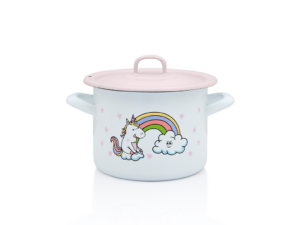 Oala cu capac Unicorn Metalac, email, 14cm, 1.5l