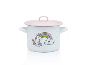 Oala cu capac Unicorn Metalac, email, 14cm, 1.5l