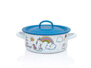 Cratita cu capac Dino Metalac, email, 12cm, 0.75l