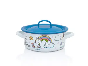 Cratita cu capac Dino Metalac, email, 12cm, 0.75l