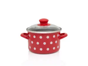 Oala cu capac din sticla Tufne Metalac, email, 14cm, 1.5l
