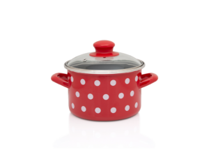 Oala cu capac din sticla Tufne Metalac, email, 16cm, 2l