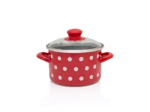 Oala cu capac din sticla Tufne Metalac, email, 16cm, 2l