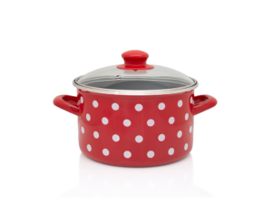 Oala cu capac din sticla Tufne Metalac, email, 18cm, 3l