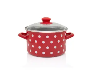 Oala cu capac din sticla Tufne Metalac, email, 18cm, 3l
