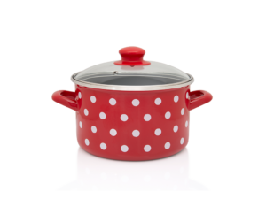 Oala cu capac din sticla Tufne Metalac, email, 20cm, 4l