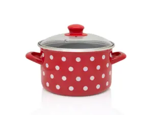 Oala cu capac din sticla Tufne Metalac, email, 22cm, 5l
