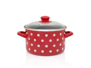 Oala cu capac din sticla Tufne Metalac, email, 24cm, 6.75l