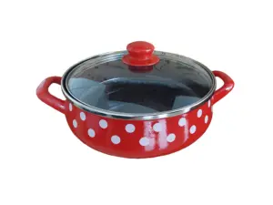 Metalac Oala cu doua manere capac sticla 4 L Tufne email/24 cm/4 L