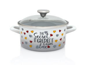 Cratita cu capac sticla Secret Ingredient Metalac, email, 20cm, 2.8l