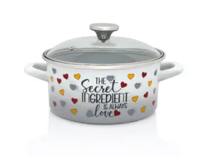 Cratita cu capac sticla Secret Ingredient Metalac, email, 20cm, 2.8l