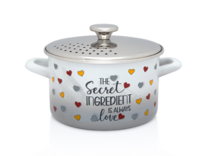 Oala cu capac inox Secret Ingredient Metalac, email, 20cm, 3.5l