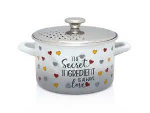 Oala cu capac inox Secret Ingredient Metalac, email, 20cm, 3.5l