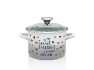 Oala cu capac sticla Secret Ingredient Metalac, email, 16cm, 1.9l