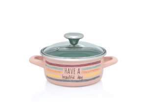 Oala cu capac din sticla Divan Dan  Metalac, email, 16cm, 2l