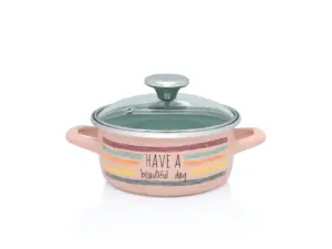 Oala cu capac din sticla Divan Dan  Metalac, email, 16cm, 2l