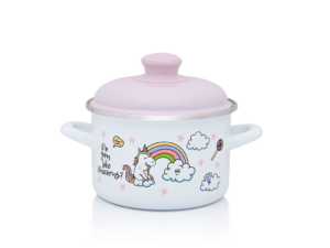 Oala cu capac Unicorn Metalac, email, 16cm, 2l