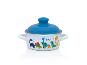 Cratita cu capac Dino Metalac, email, 14cm, 1l