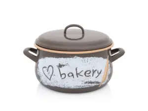 Oala cu capac din sticla Bakery Metalac, email, 24cm, 6.5l