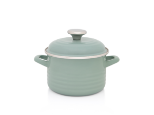 Oala cu capac Standard Wave Verde Metalac, email,16cm, 2l, verde pastel
