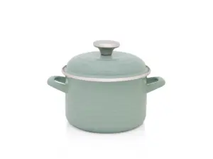 Oala cu capac Standard Wave Verde Metalac, email,16cm, 2l, verde pastel