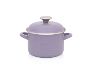 Oala cu capac Standard Wave Lila Pastel Metalac, email, 16cm, 2l, lila pastel