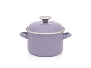 Oala cu capac Standard Wave Lila Pastel Metalac, email, 16cm, 2l, lila pastel