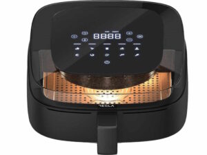 Friteuza aer cald Tesla AF550BG, 5 L, 1500W Panou digital, vizibilitate cos, 10 progr, Negru