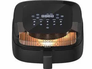 Friteuza aer cald Tesla AF550BG, 5 L, 1500W Panou digital, vizibilitate cos, 10 progr, Negru