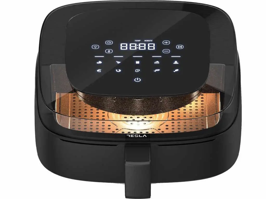 Friteuza aer cald Tesla AF550BG, 5 L, 1500W Panou digital, vizibilitate cos, 10 progr, Negru