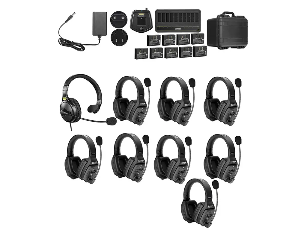 Solutie intercom stereo comp Saramonic WiTalk WT9D9xbat, 9 pers, Full-Duplex 1.9GHz, dual-ear