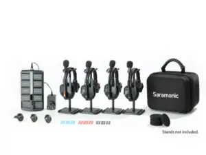 Solutie intercom completa Saramonic WiTalk9 WT4S8xbat, 4 pers, Full-Duplex, 1.9GHz, single-ear