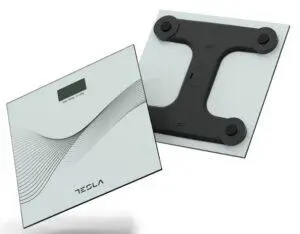 Cantar corporal Tesla BS103W, 180kg, baterii 2xAAA30x30cm, Alb
