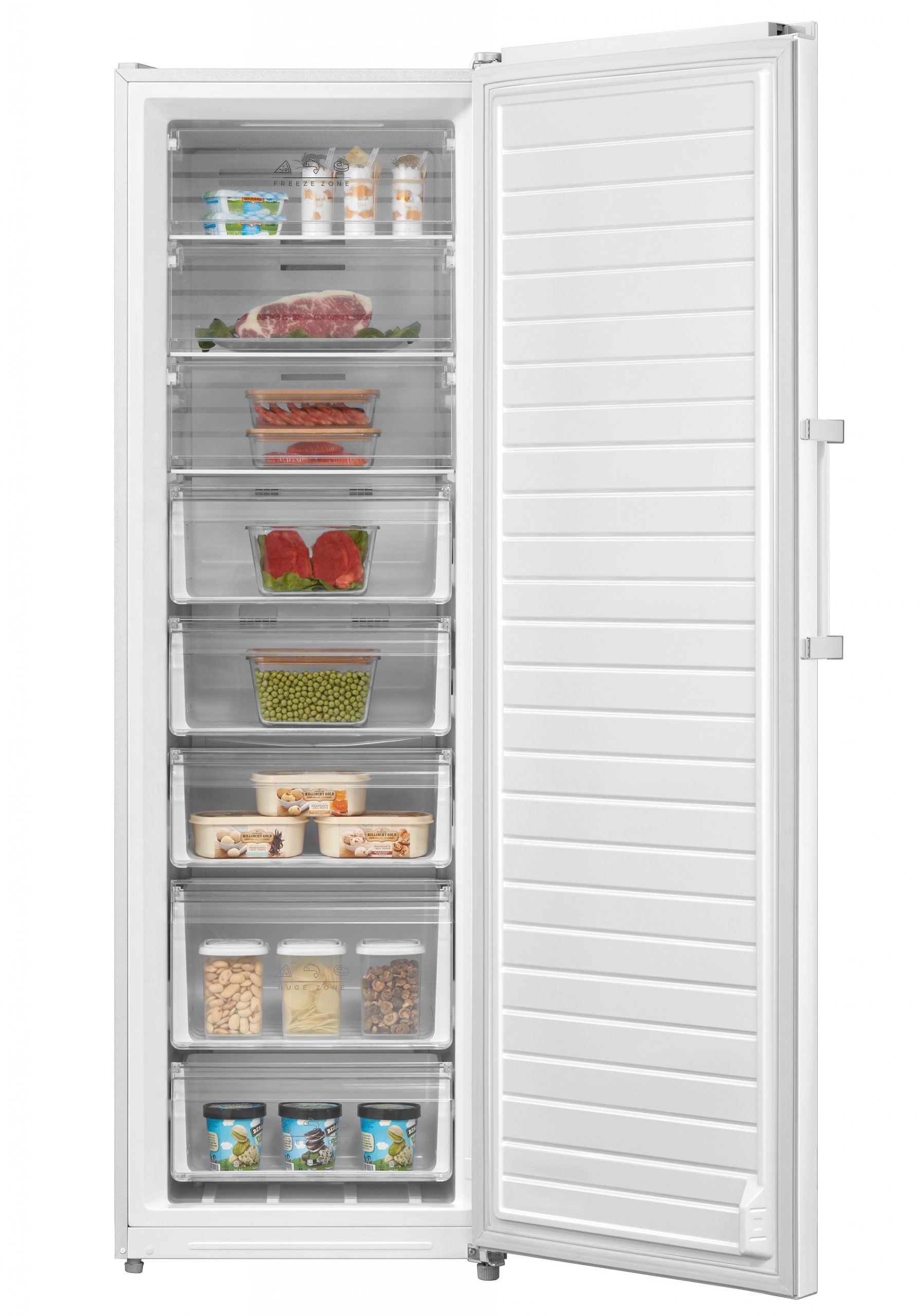 Congelator vertical Tesla RU2700FM, E, 273L, H185Total No Frost, Functie frigider, display ext, Alb - imagine 3