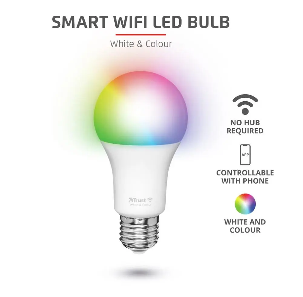 Bec Trust Smart WiFi, RGBCW E27 luminozitate 806 lm, clasa energetica A+ - imagine 4