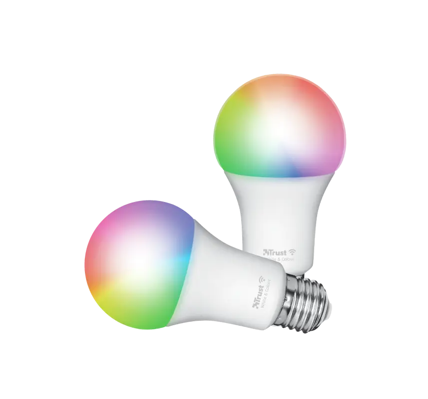 Pachet 2 becuri Trust LED RGBCW WiFi, E27luminozitate 806 lm, clasa energetica A+ - imagine 3