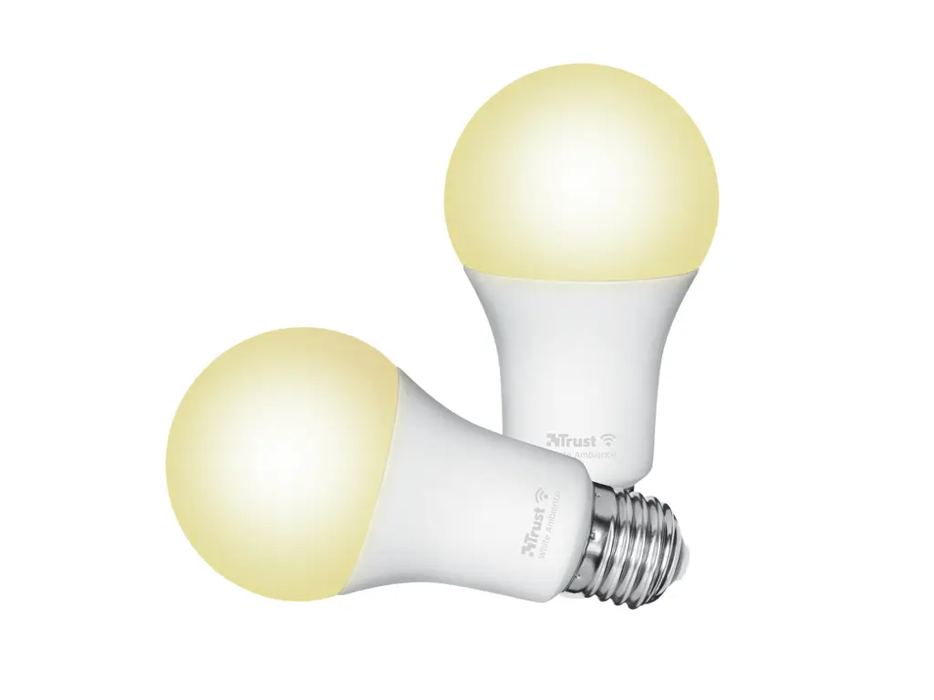 Pachet 2 becuri Trust LED CCT WiFi, E27 luminozitate 806 lm, clasa energetica A+