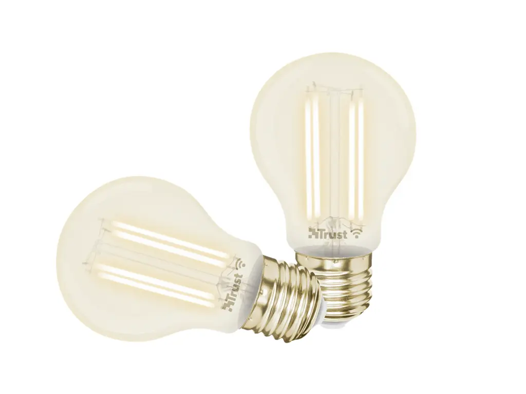 Pachet 2 becuri Trust LED filament WiFi, E27luminozitate 470 lm, clasa energetica A+