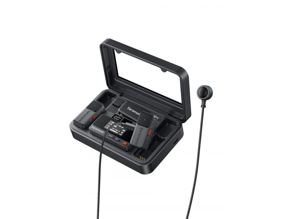 Kit microfon wireless Saramonic Air-02, 3.5mm TRS2 x lavaliere, 2 x mic; 1 x receptor, carcasa inc. - imagine 2