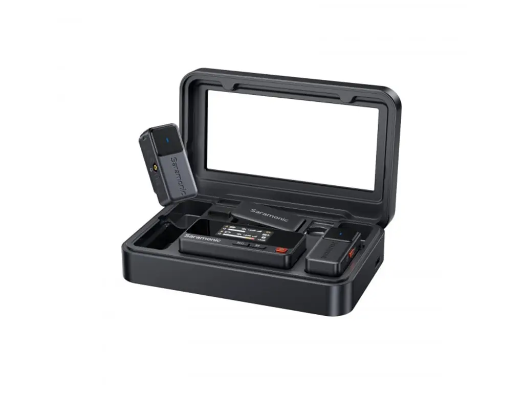 Kit microfon wireless Saramonic Air-02, 3.5mm TRS2 x lavaliere, 2 x mic; 1 x receptor, carcasa inc. - imagine 3