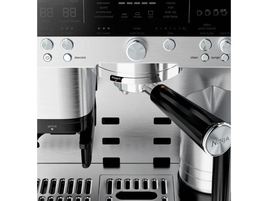 Aparat de cafea Ninja Luxe Cafe PremierRezervor apa 2L, 2 x duze, negru/ argintiu